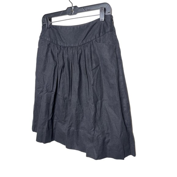 Prize Skirt Women Sz 6 Black A Line Full Solid Linen Blend Neutral Bohemian Dark - Picture 4 of 12